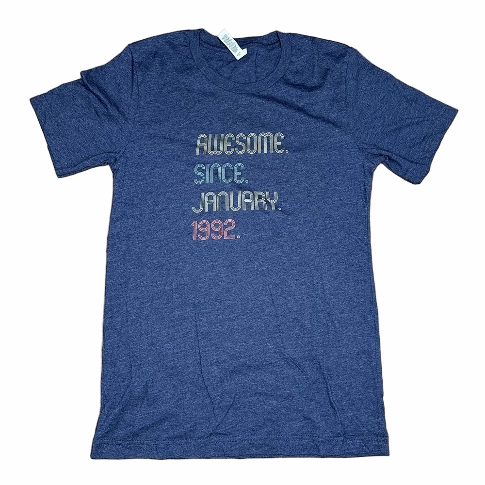 Awesome Since 1992 Blue Tee Size Small